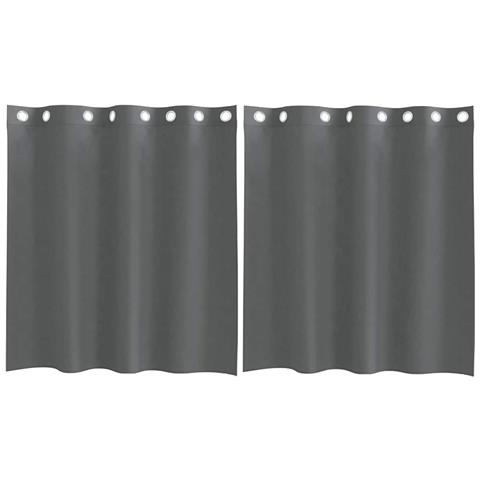 Tende In Voile Con Occhielli 2 Pz Grigio Scuro 140x140 Cm - Foto 2