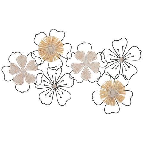 Decorazione In Metallo 3d Fiori 53 - Marrone - Metallo - 75x3,5x42 Cm - Foto 1