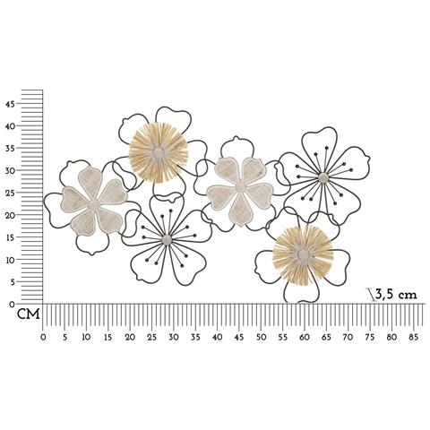 Decorazione In Metallo 3d Fiori 53 - Marrone - Metallo - 75x3,5x42 Cm - Foto 6