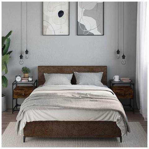 Lusso Casadino -  Comodini 2 Pz Rovere Fumo 40x40x55 Cm In Legno Multistrato - Foto 8