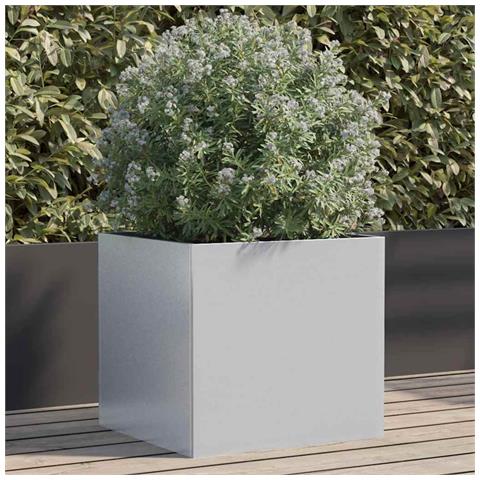 Fioriera Argento 42x40x39 Cm In Acciaio Zincato - Foto 8
