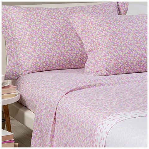 Completo Lenzuola Canada In Flanella Colore Rosa Misura Singolo - Foto 2