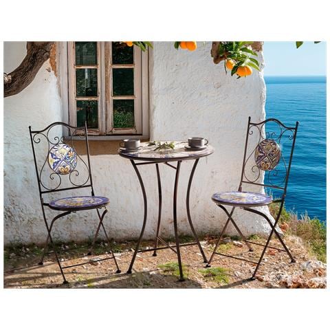 Set Bistrot Pieghevole Coriano Metallo Nero - Foto 1