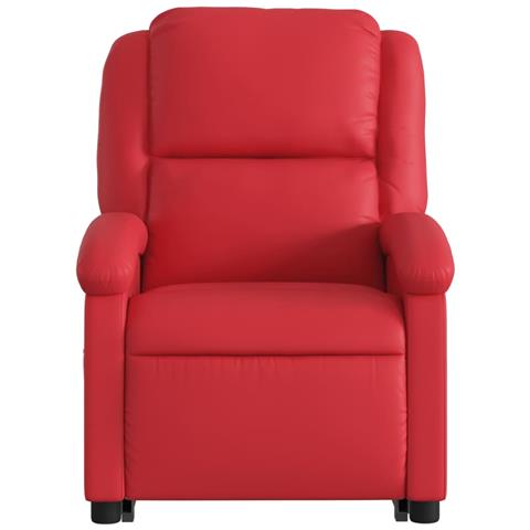 Poltrona Alzapersona Reclinabile Massaggio Rosso in Similpelle - Foto 9