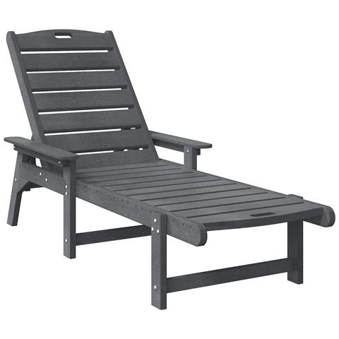 Lettini prendisole 2 pz Grigio Chiaro 162x53x98.5 cm HDPE - Foto 1
