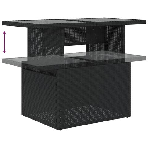 Set Divani da Giardino con Cuscini 8 pz Nero in Polyrattan - Foto 9