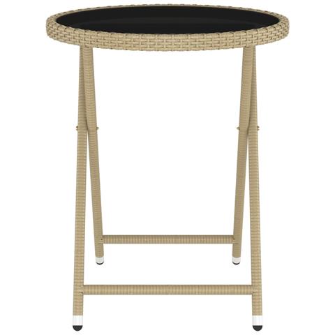 Set Bistrot da Giardino 5 pz Polyrattan e Vetro Temperato Beige - Foto 9