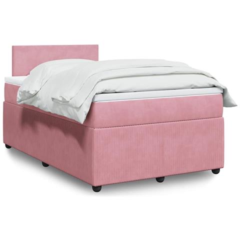 Giroletto a Molle con Materasso Rosa 120x190 cm in Velluto - Foto 2