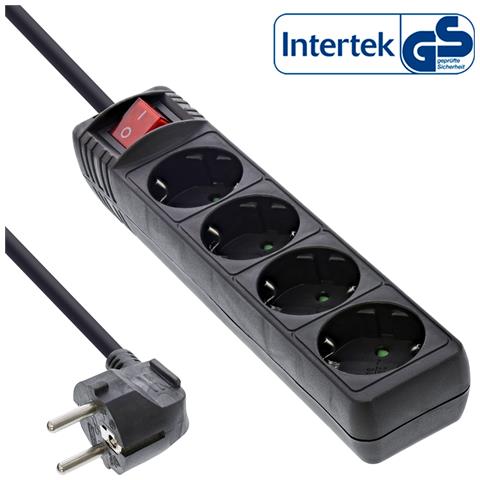 Multipresa 4x Shucko, con interrutt., nero, cavo 5m - Foto 1