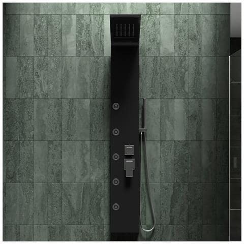 Colonna Doccia Pannello Idromassaggio Effetto Cascata Yh8123 Nizza - Nero - Foto 1