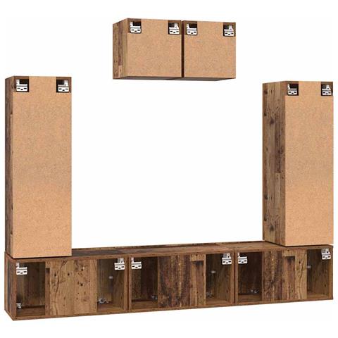 Set mobile TV 7 pcs Legno vecchio 180 x 30 x 120 cm - Foto 9