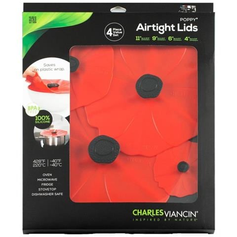 Set Di 4 Coperchi Ermetici In Silicone: 10 - 15 - 23 - 28 Cm - 2998eu - Foto 3