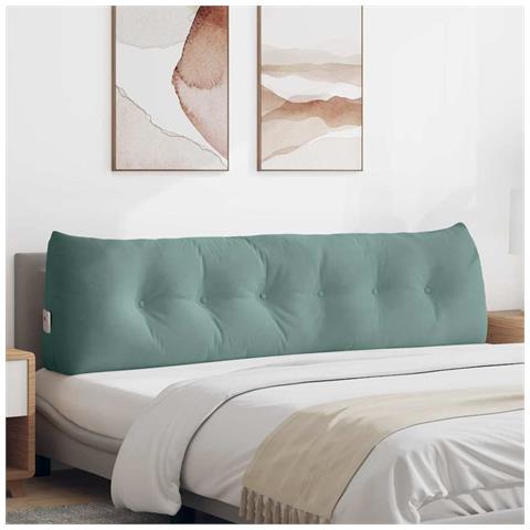 Cuscino per Schiena Verde Mare 180 x 24 x 50 cm Velluto - Foto 2