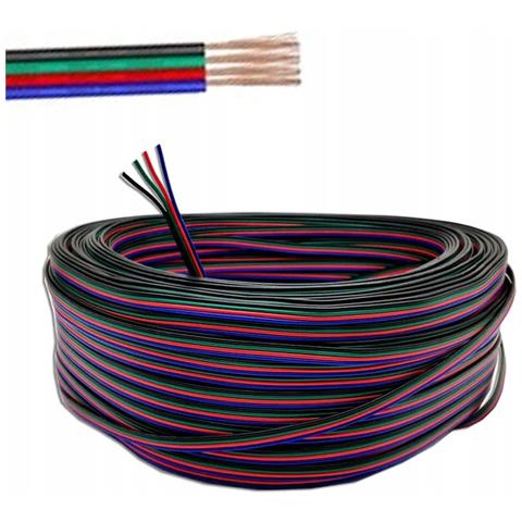 Cavo Rgb Awg22 1m 4x0,35mm Per Strisce Led - 4 Fili In Rame Stagnato | Isolamento Pvc | Connessione Stabile E Affidabile - Foto 1