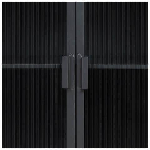 Appendiabiti In Metallo E Legno Con Vetro 160x36x80h Cm - Nero - Foto 7