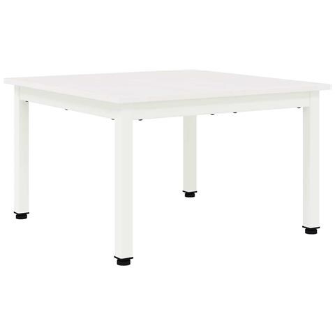 Tavolino da salotto Bianco 60 x 60 x 36 cm Pino massello - Foto 1