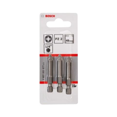 2607001577,Bit Extra Hard viti Pozidriv intaglio a croce PZ2 L. 49 mm, 3pz - Foto 2