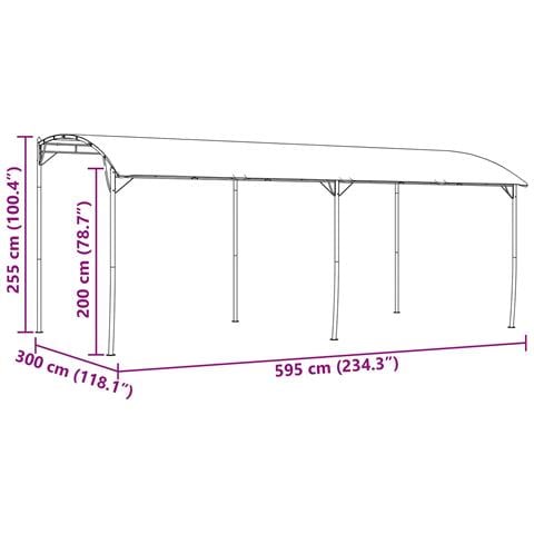 Gazebo 6 x 3 x 2,55 m Verde Tessuto e Alluminio 180 gsm - Foto 7
