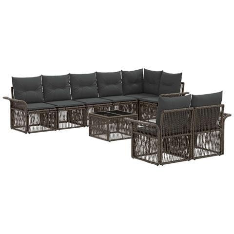 Set Divano da Giardino 9 pcs Grigio polyrattan - Foto 1