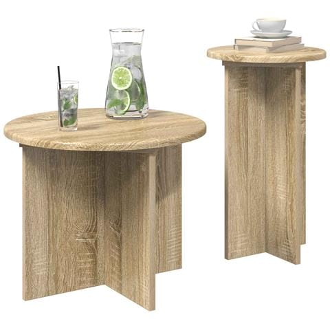 Set tavolini 2 pcs Rovere Sonoma Legno ingegnerizzato - Foto 2