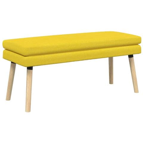 Panchina a doppio strato Giallo Chiaro 110 x 40 x 47 cm Tessuto - Foto 1