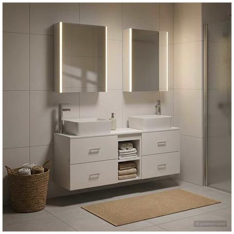 Set di mobili per il bagno 5 pcs Bianco - Foto 2