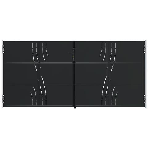Cancello in acciaio nero opaco 3,5 m NALI VELETA H. 180cm - Foto 3