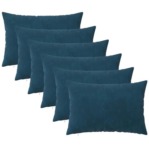 Cuscino con cuscino HEERLEN 6 pz Blu Velluto - Foto 1