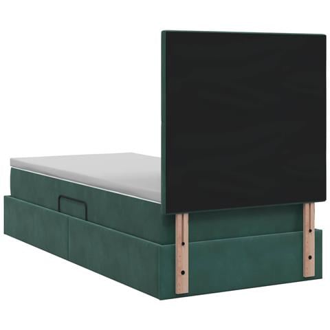 Letto con contenitore e materasso Verde Scuro 100 x 200 cm - Foto 9