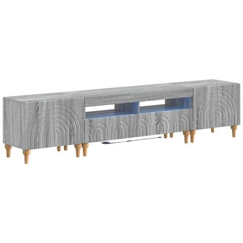 Mobile TV LED a 3 pezzi Sonoma grigio Legno ingegnerizzato - Foto 1