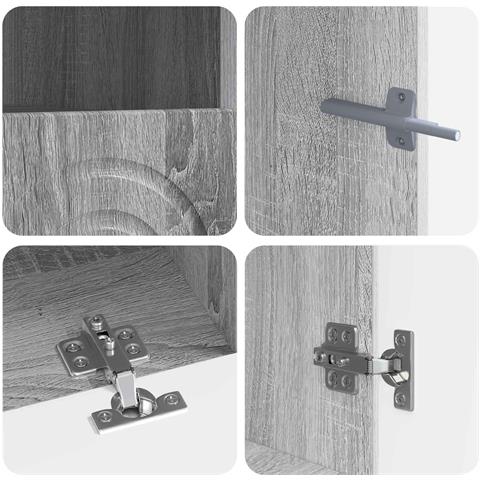 Mobile TV LED a 3 pezzi Sonoma grigio Legno ingegnerizzato - Foto 9