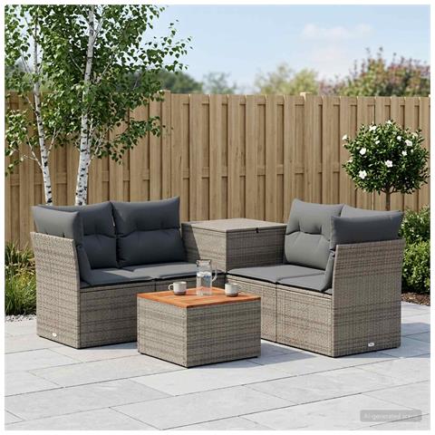 Set di divani 6 pz Grigio e Grigio Scuro - Foto 10