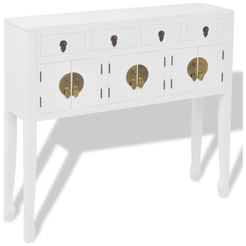 Credenza in Stile Cinese in Legno Massello Bianca - Foto 1