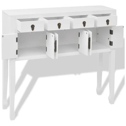 Credenza in Stile Cinese in Legno Massello Bianca - Foto 8