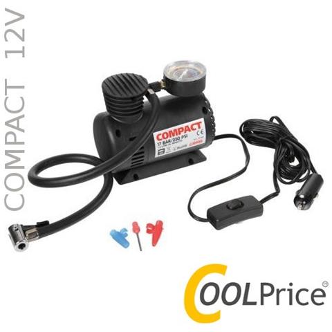 Mini Compressore 12v Accendisigari Bici Gonfiabili Manometro 72150 - Foto 1