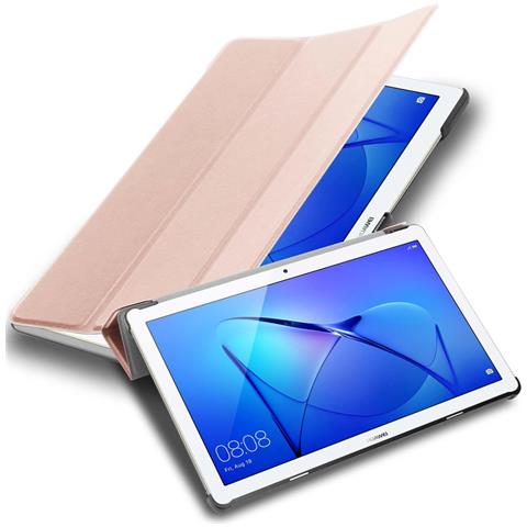 Custodia Per Tablet Compatibile Con Huawei Mediapad T3 10 (9.6"" Zoll) In Oro Rosa Pastello - Coperchio Protettiva Ultra Sottile Senza Funzione Auto Wake Up E Stand - Foto 2