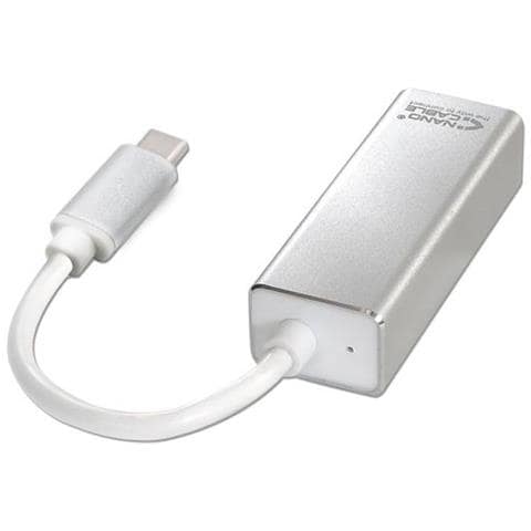 Nano Cavo 10.03.0402 - Ethernet LAN Adattatore di Rete USB-C, Gigabit 10/100/1000 Mbps, PC, Laptop, Windows 10,8,7, XP, Vista, Mac OS e Linux, Colore: Argento - Foto 2