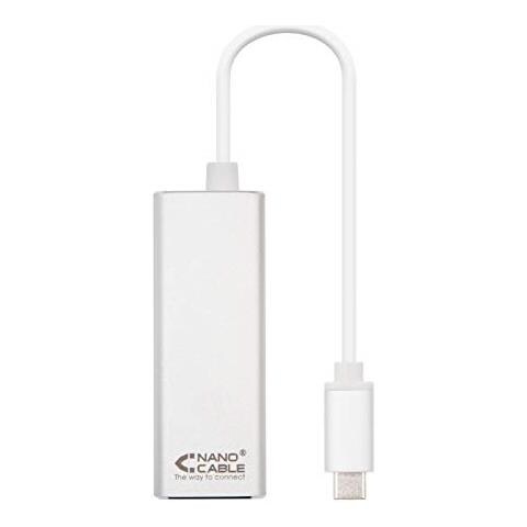 Nano Cavo 10.03.0402 - Ethernet LAN Adattatore di Rete USB-C, Gigabit 10/100/1000 Mbps, PC, Laptop, Windows 10,8,7, XP, Vista, Mac OS e Linux, Colore: Argento - Foto 3