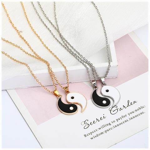 Collana Coppia Yin Yang Con Pendenti Abbinati Oro 2 Pz - Foto 10