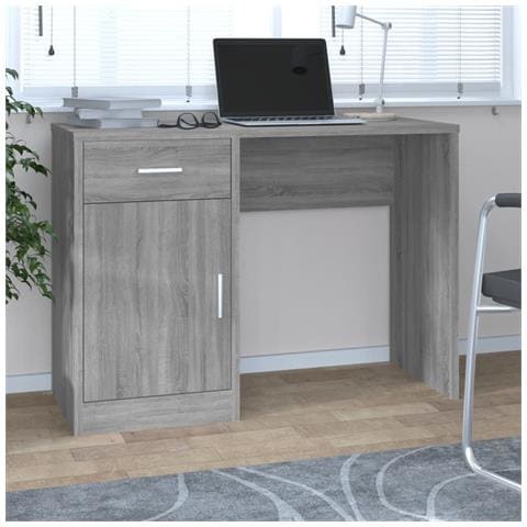 Scrivania Cassetto grigio sonoma 100x40x73cm Legno Multistrato - Foto 6