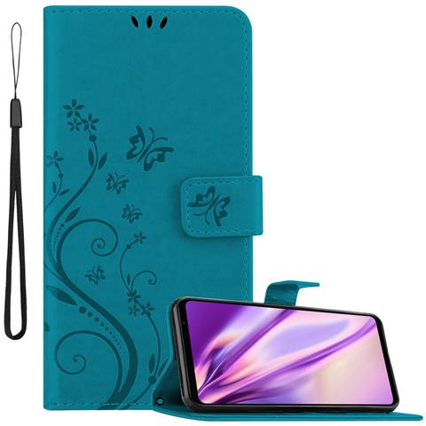 Cadorabo Custodia Compatibile Con Asus Rog Phone 5 In Blu Fiore - Coperchio Protettivo In Design Floreale Con Chiusura Magnetica, Funzione Stand E Slot Per Carte - Foto 1
