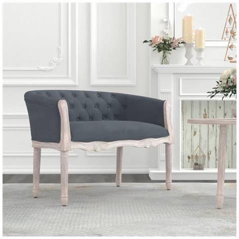 Panca Grigio Scuro 98x56x69 Cm In Velluto - Foto 9