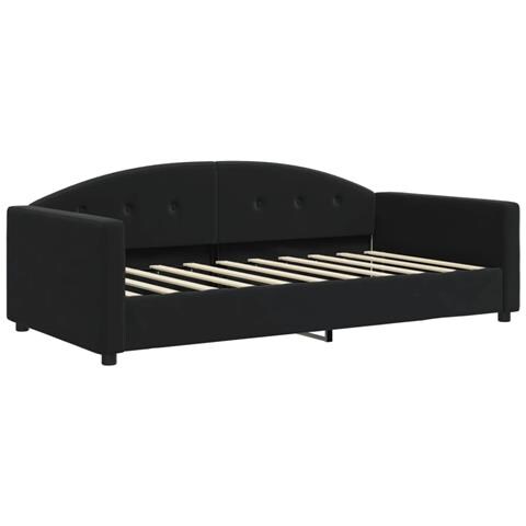 Divano Letto Estraibile Con Materassi Nero 90x190 Cm Velluto - Foto 9