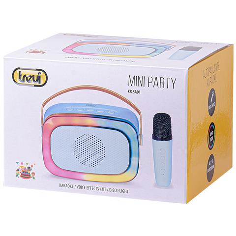 XR 8A01 MINI PARTY Altoparlante Portatile Karaoke Potenza 10 W Bluetooth con Cornice Disco Light Multicolore e Microfono Wireless - Blu - Foto 3