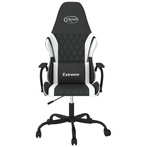 Sedia Da Gaming Massaggiante Nera E Bianca In Similpelle - Foto 2