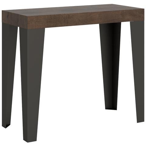 Consolle Allungabile 90x40/196 Cm Flame Telaio Antracite - Noce - Foto 6