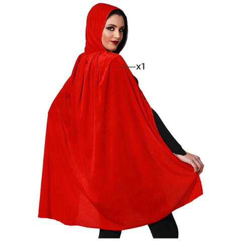 Mantello Con Cappuccio 100 Cm Rosso - Foto 1