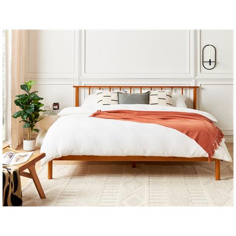 Letto Legno Di Pino Barret 180 X 200 Cm Marrone - Foto 1