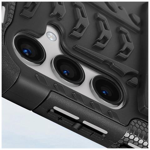 Cover Per Samsung Galaxy S24 Anti-urto Bi-materiale Cavalletto - Foto 5