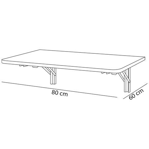 Mensola Muro Quercia Pieghevole Scaffale Parete Richiudibile Salvaspazio 80x60cm - Foto 2